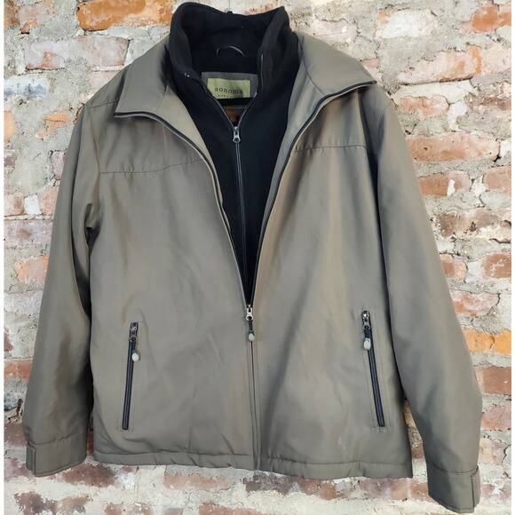 Sonoma Coat W Black Fleece Liner Mens Sz L Large Warm Jacket - Picture 1 of 5
